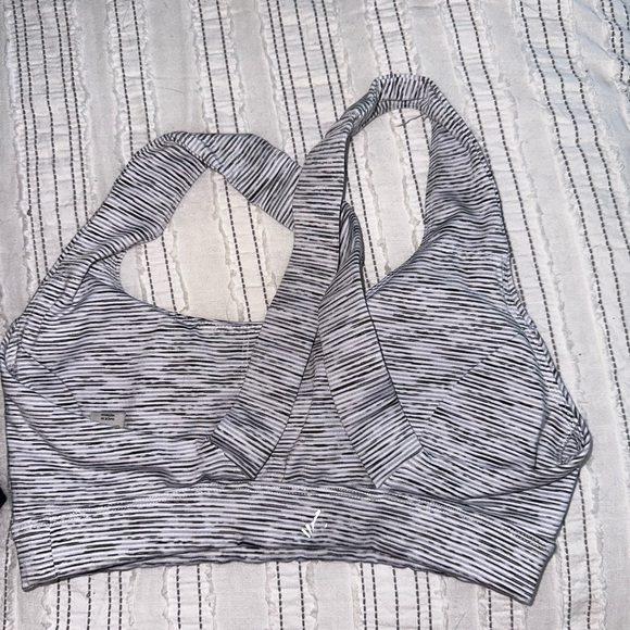 forever 21 striped grey sports bra with pads - Picture 2 of 3